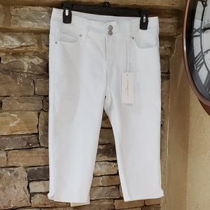 NWT Vintage Violet White Cropped Denim Jeans - 6P